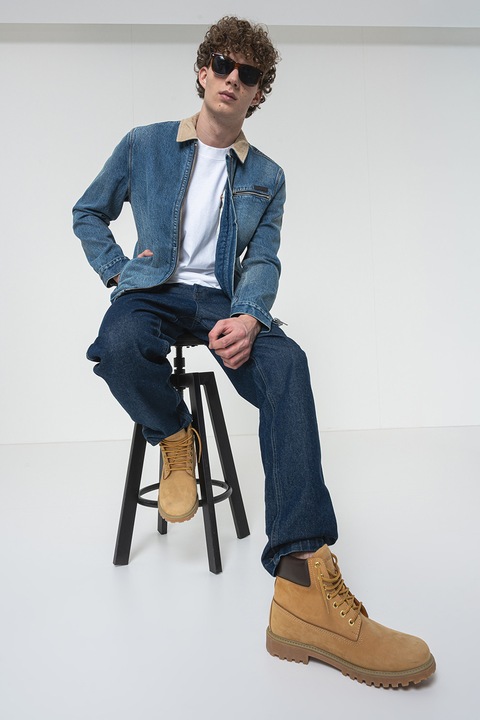 AllSaints, Яке от деним Rothwell с цип, Син