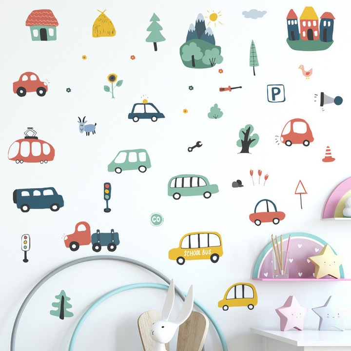 Stickere decorative Giftstorm, PVC, multicolor
