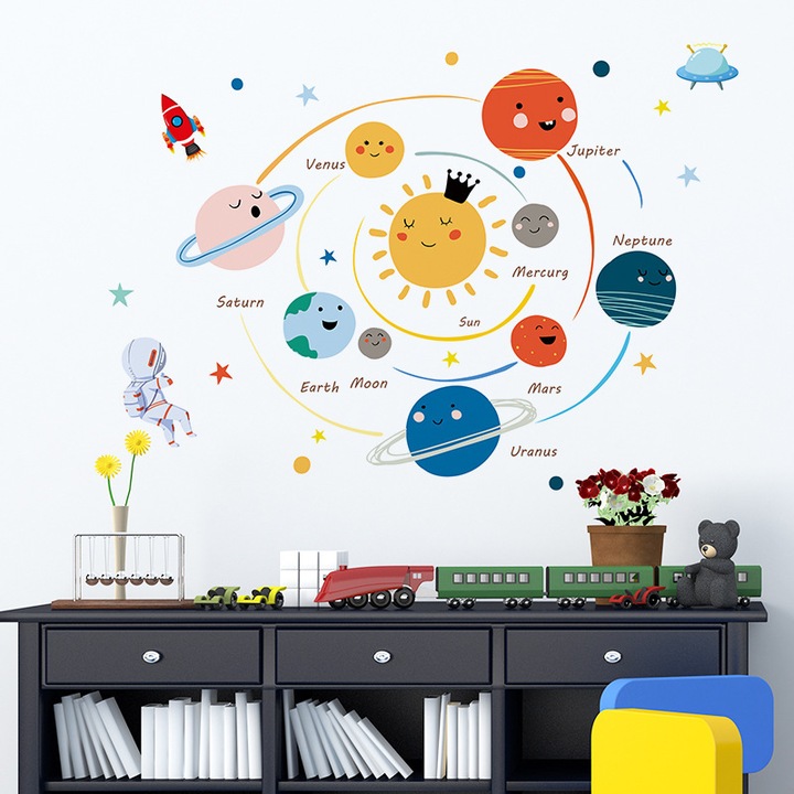 Stickere decorative perete Giftstorm, multicolor, PVC ecologic