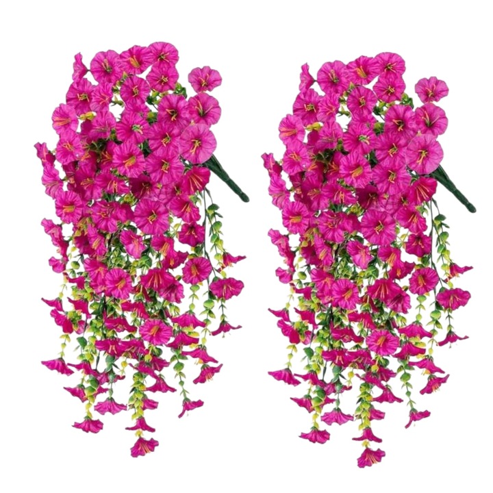 Ghirlande artificiale, din matase, flori roz, 1.5m, 2 buc