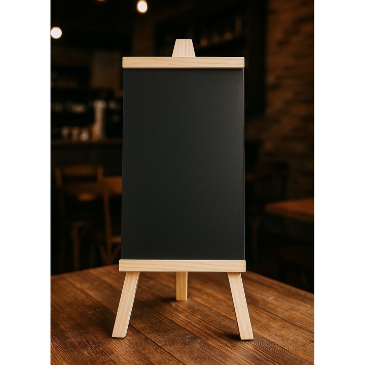 Fa talpú írótábla, 25 x 48 cm, újrafelhasználható, klasszikus dizájn, üzenetekhez, menühöz, dekorációhoz