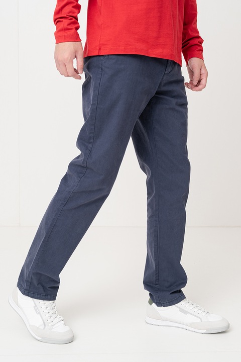 Pepe Jeans London, Pantaloni chino slim fit cu buzunare, Bleumarin