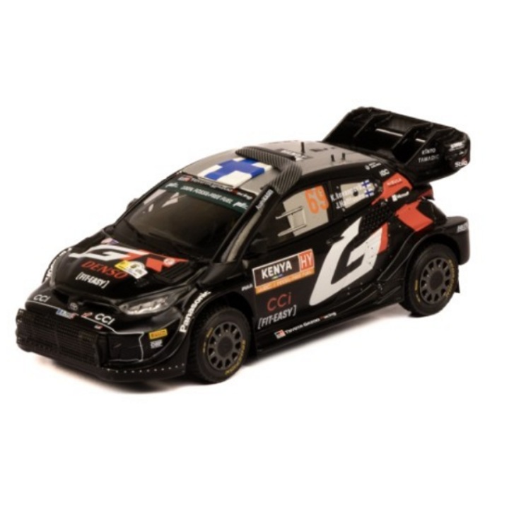 Modell Toyota Yaris Hybrid Rally, no.69, K. Rovanpera – J. Haltunen Winer Safari Rally Kenya 2024, IXO 1/43