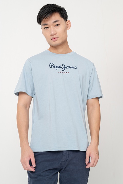 Pepe Jeans London, Kerek nyakú logós póló, Azúrkék