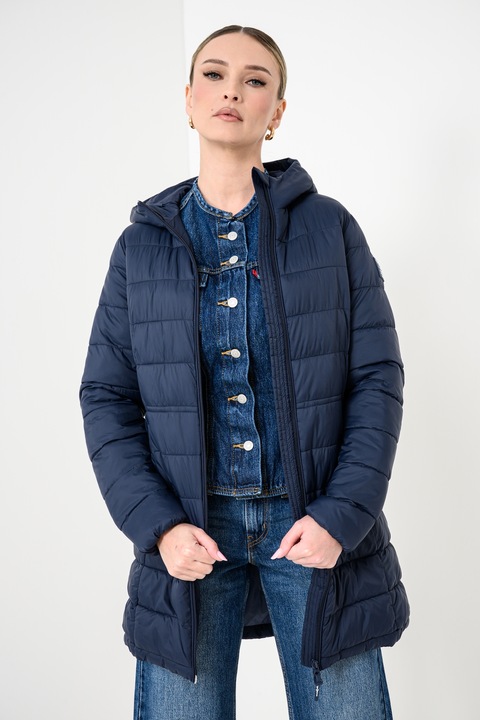 Pepe Jeans London, Зимно яке с джобове встрани, Ултрамарин синьо