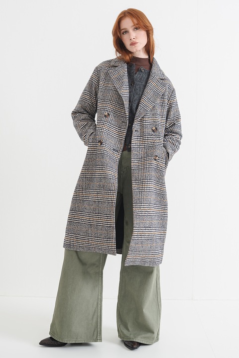 Pepe Jeans London, Haina lejera in carouri, Albastru inchis/Alb murdar/Bej deschis