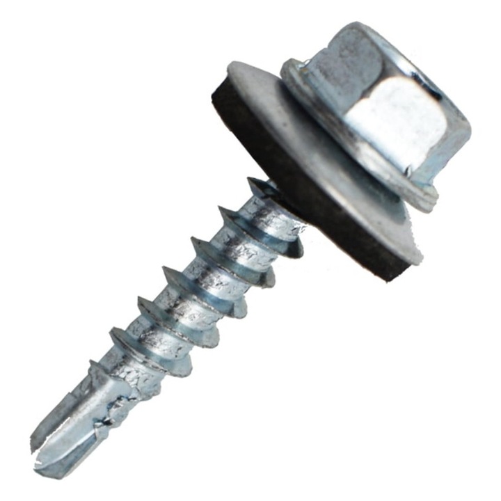 Surub tabla+saiba epdm 4.8x35mm zincat filet lemn (set 100 buc)