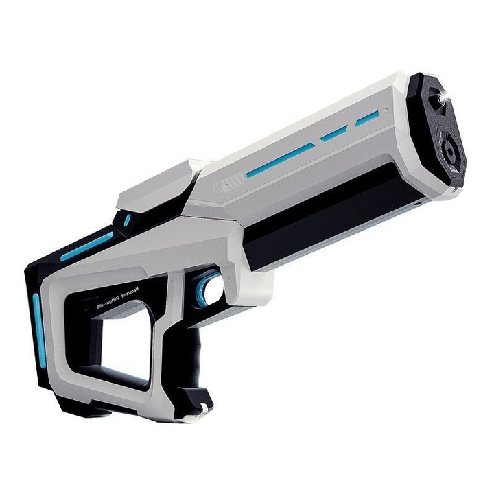 Pistol electric cu apa, tragere continua, absorbtie automata a apei, sunet si lumina simulate, rezervor de apa de mare capacitate, incarcare USB, 43x19x6, 5 cm, alb