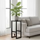 Taburet din lemn cu cadru metalic LOFT, Specwood 30x30x46 cm, modern suport flori, masuta decorativa sau taburet mic - Lemn De Fag
