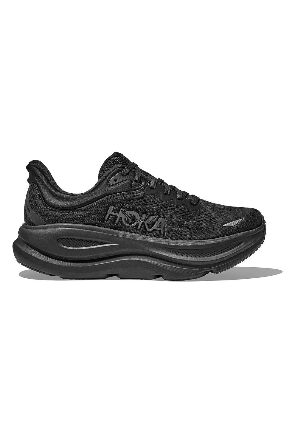 Hoka, Pantofi Bondi 9 cu garnituri din plasa pentru alergare, Negru, 7.5