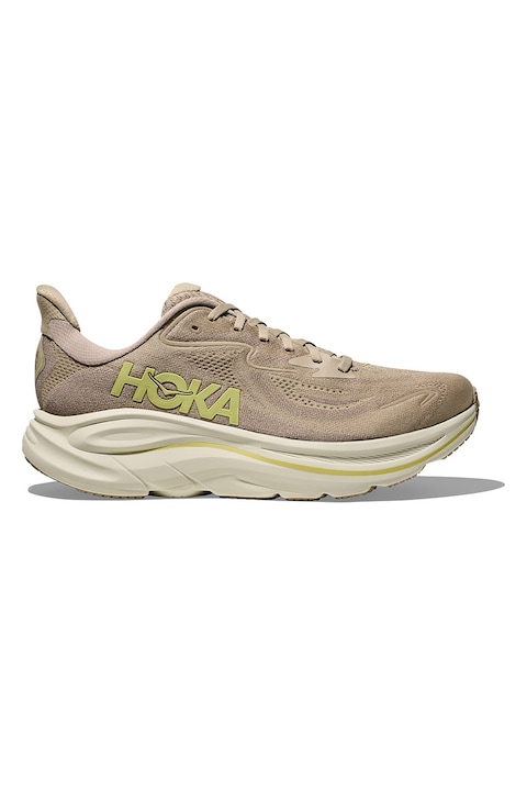 Hoka, Pantofi Clifton 10 cu logo pentru alergare, Maro deschis