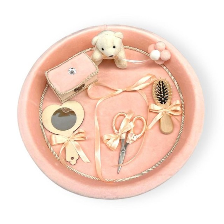 Set Trusou, Set tava din catifea pentru taiere mot / Turta. Roz pudrat