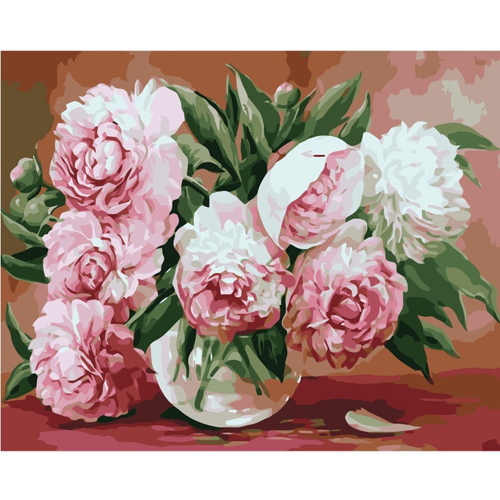 Set pictura pe numere 40x50cm BUJORI ROZ