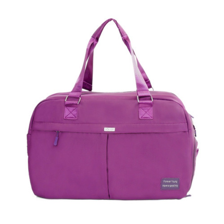 Geanta de calatorie textila Solier VEA Violet, 52x35x33cm, extindere capacitate, compartimente organizate