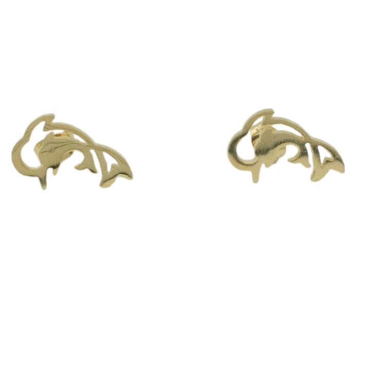 Cercei inox aurii delfini 1, 8 cm lungime Calina