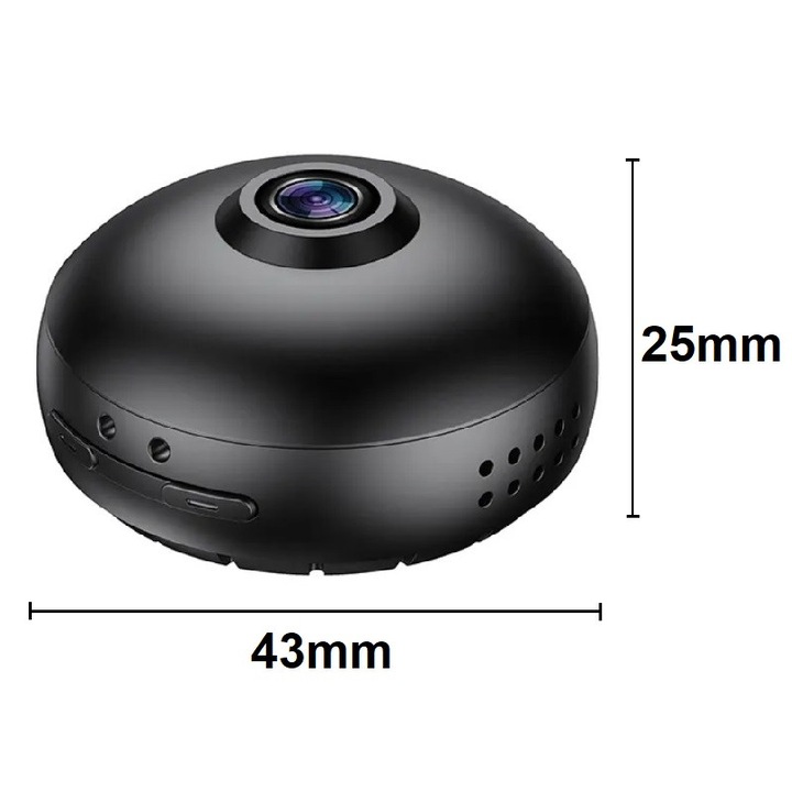 Камера за видеонаблюдение, мини, WIFI, работеща с батерии, Full HD, магнитна дръжка, нощно виждане, сензор за движение, в магазина, черна