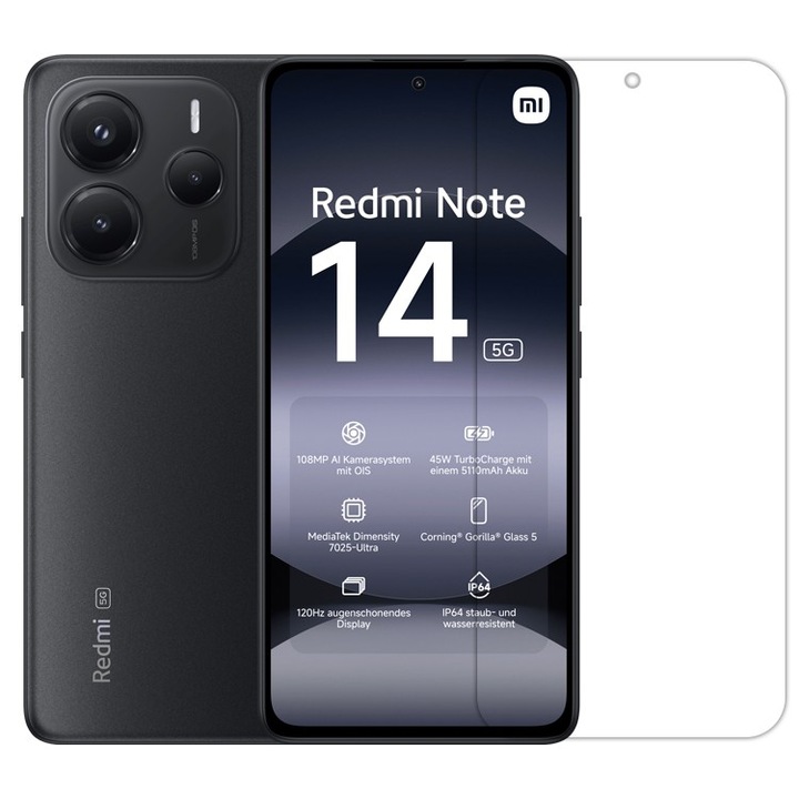 Протектор Flippy, За Xiaomi Note 14, Защитно стъкло, За Xiaomi Note 14, 2.5D, HD, Закалено стъкло, Прозрачно