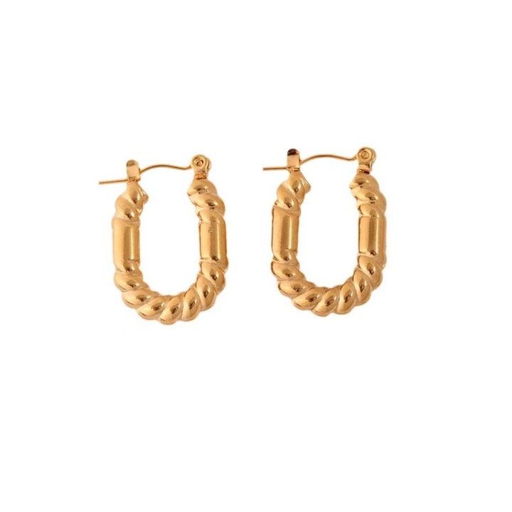 Női fülbevaló, csavart modell, arany