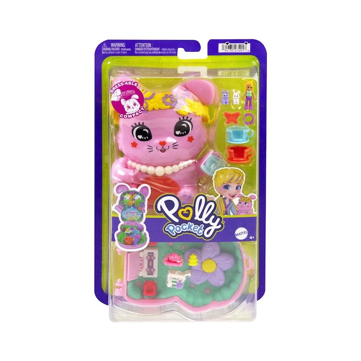 Комплект фигурки на Поли Покет, зайче, с аксесоари, за момичета, 4+ години