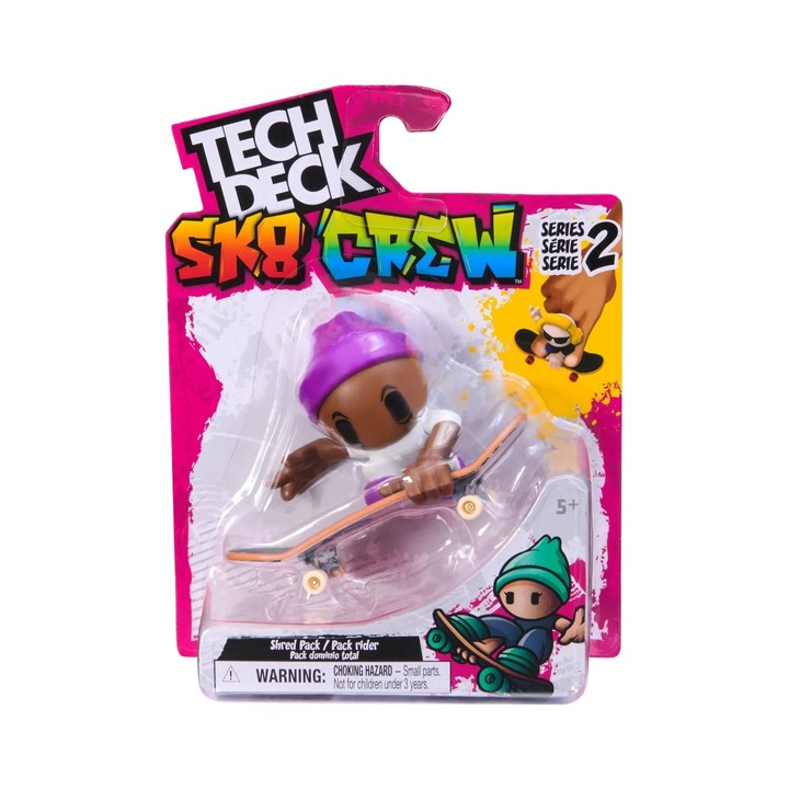 Фигурка Tech Deck Team Sk8, гриф 9.6 см, лилава, включен комплект