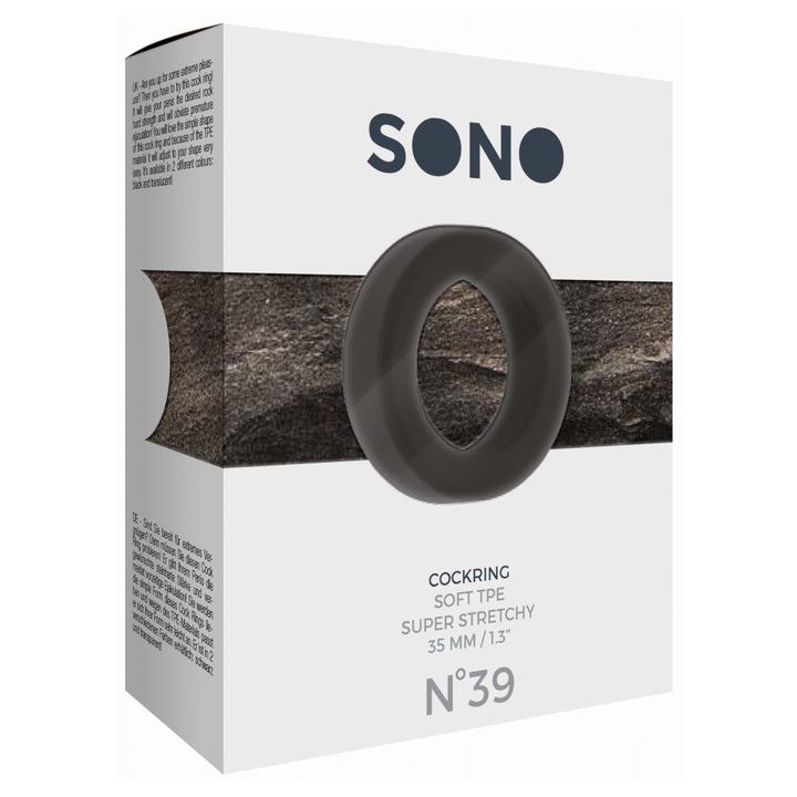 Sono péniszgyűrű, N39, 35mm, TPE, fekete, 2cm x 1cm