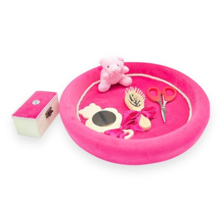 Set Trusou, Set tava din catifea pentru taiere mot / Turta. fuchsia