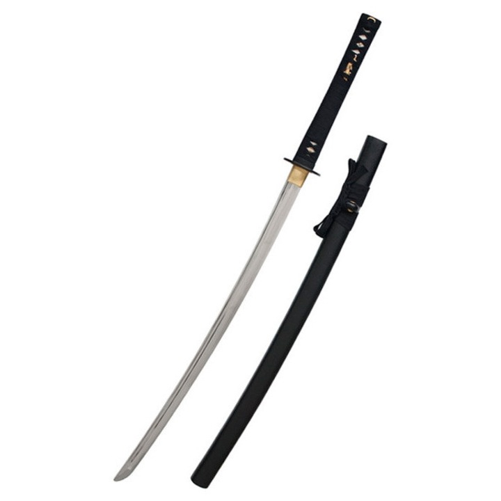 Katana de antrenament, John Lee Ikusa, 73cm lungime lama, 104cm lungime totala, negru