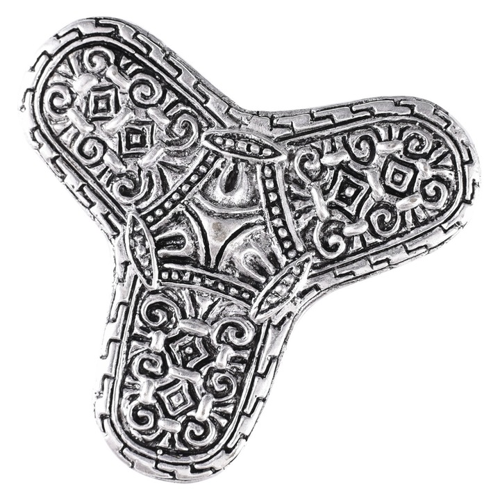 Brosa decorativa Varnamo, forma trifoi, bronz, 5.8x5.8cm