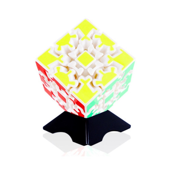 Cub Zahnrad Magic pentru Adulti - Cub 3D Zahnrad 3x3 (Aib) cu Tutorial in Cutie Colorata - Jucarie Educativa pentru Copii