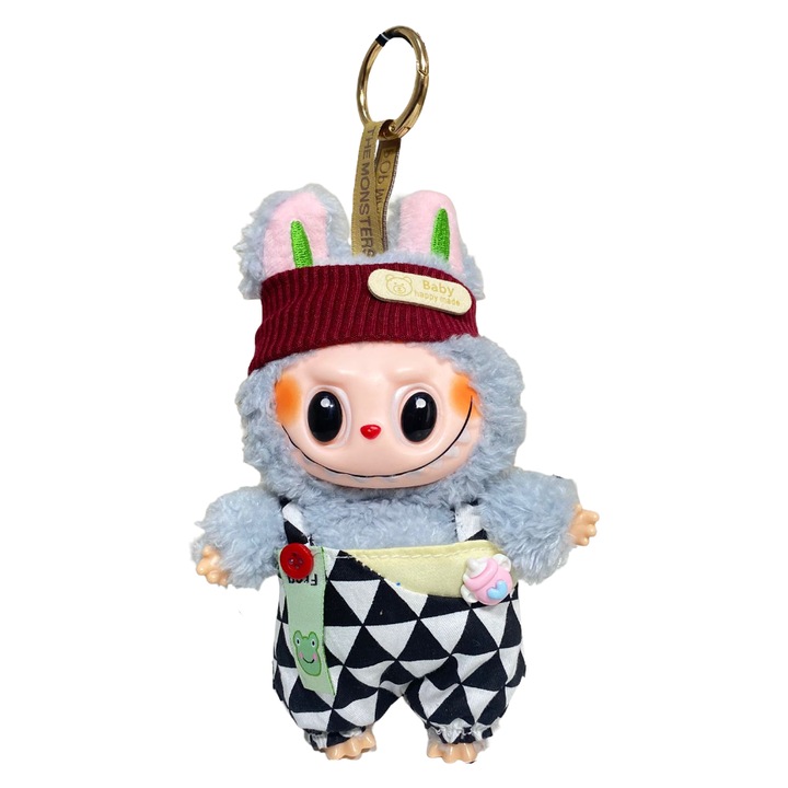 Plüssjáték, Kulcstartós, Labubu, Overall, 18cm