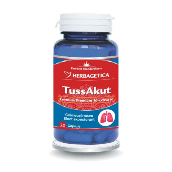 TussAkut 30 capsule – tratament natural tuse si protectie respiratorie