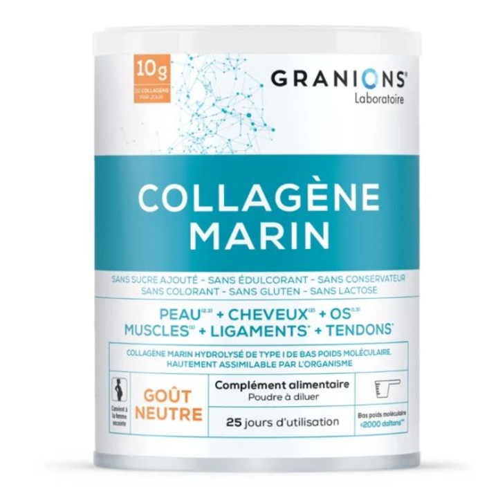 Colagen marin si extract de Acerola, gust neutru, Collagene Marin Neutre, Granions, 258 g