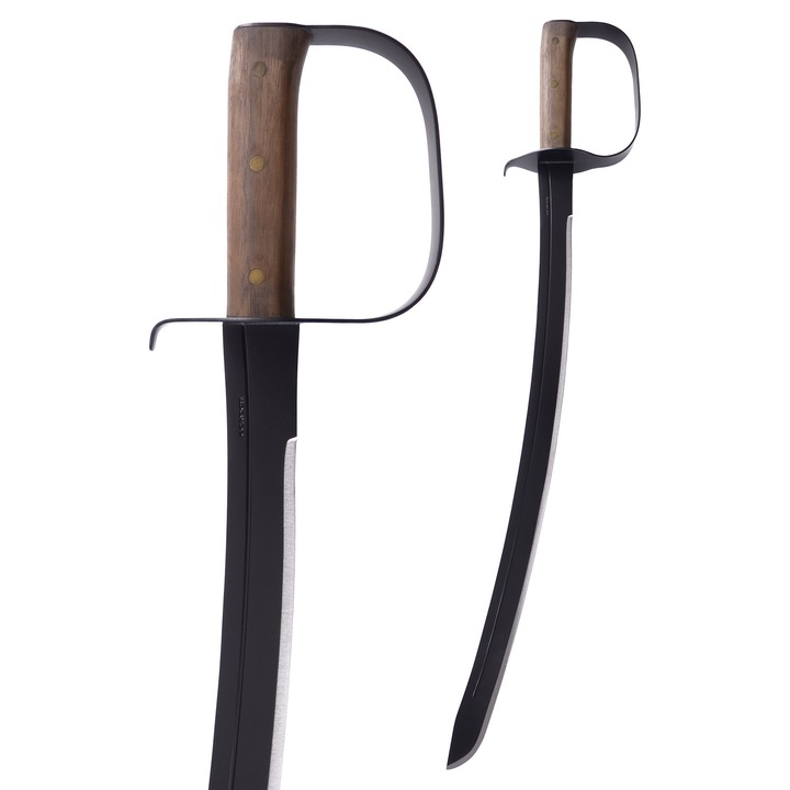 Sabie navala, Condor, otel carbon 1075, lemn tare, 74,3cm, cu teaca din piele