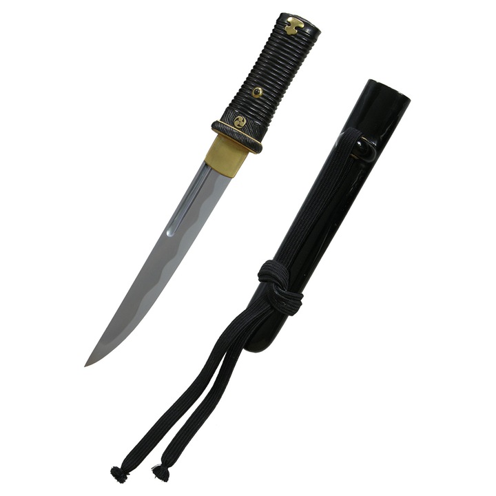Tanto Great Wave, Hanwei, T10 szénacél penge, Bivalyszarv markolat, 29.9 cm, Fekete