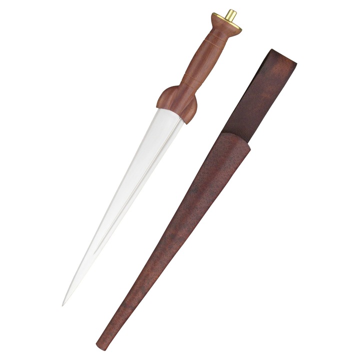 Skót kés, Hanwei, 50.8 cm, Fa, Bőrtok, Barna