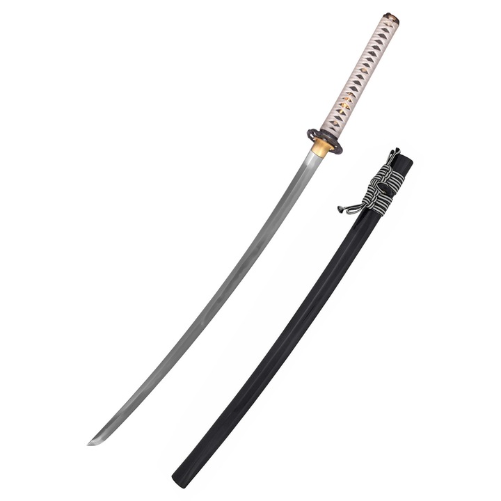 Katana, Hanwei, Otel carbon T10, 113.7 cm, Alb / Negru