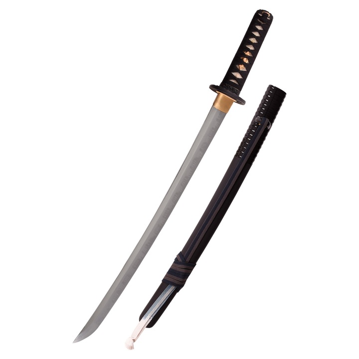 Sabie Wakizashi Lion Dog, Hanwei, Otel, 69.5 cm, Negru