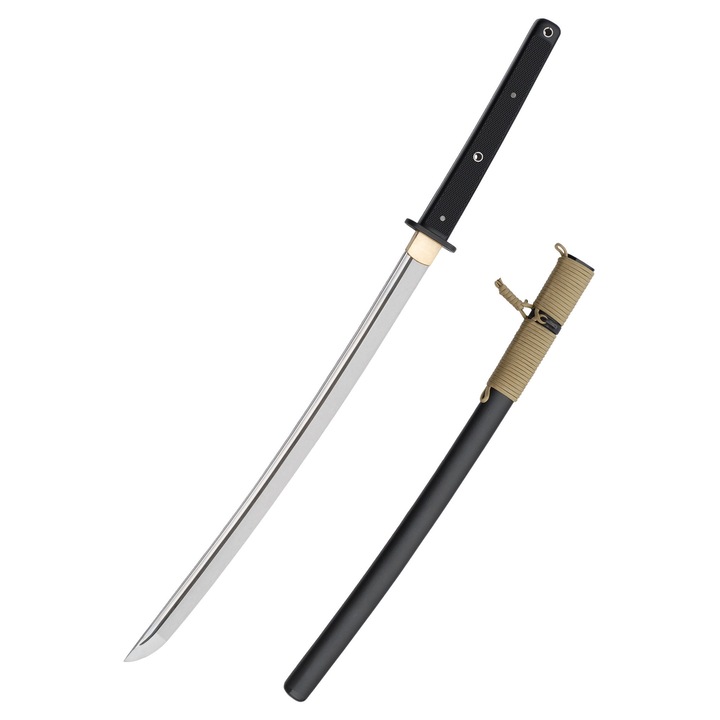Sabie Wakizashi, Hanwei, Otel carbon, Lungime totala 78.7 cm, Negru