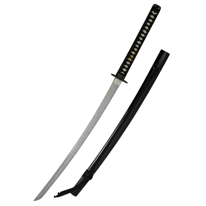 Katana Hanwei Practical Pro Elite, otel carbon 1566, lungime totala 111.8cm, lungime lama 73.7cm, negru