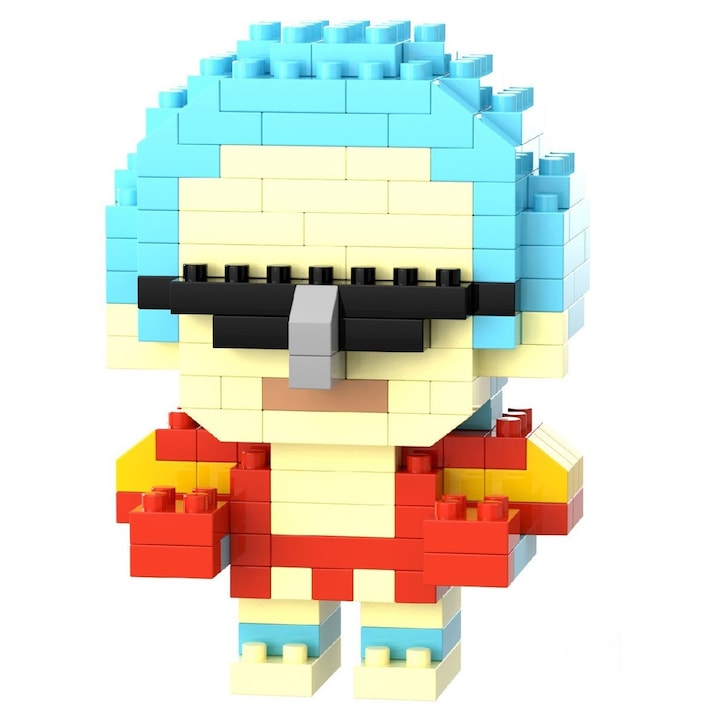 Franky Innovium™ építőkészlet, One Piece Anime miniatűr, 150+ ABS darab, gyűjthető figura 4 × 4 × 6 CM, ideális ajándék építőmestereknek és japán anime rajongóknak