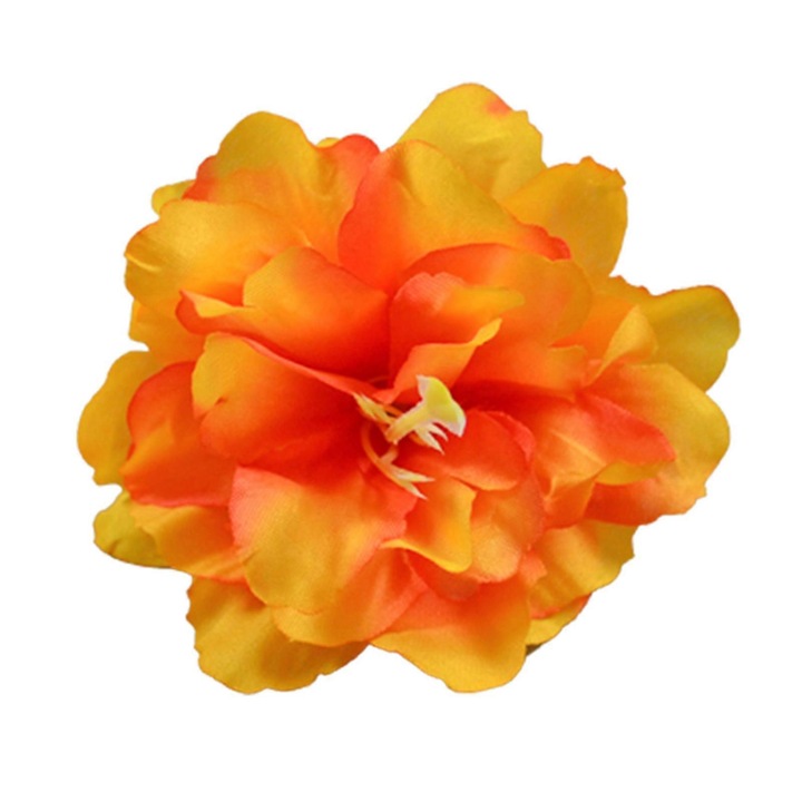 Set 10 plante artificiale peonie, portocalii, 8x4cm