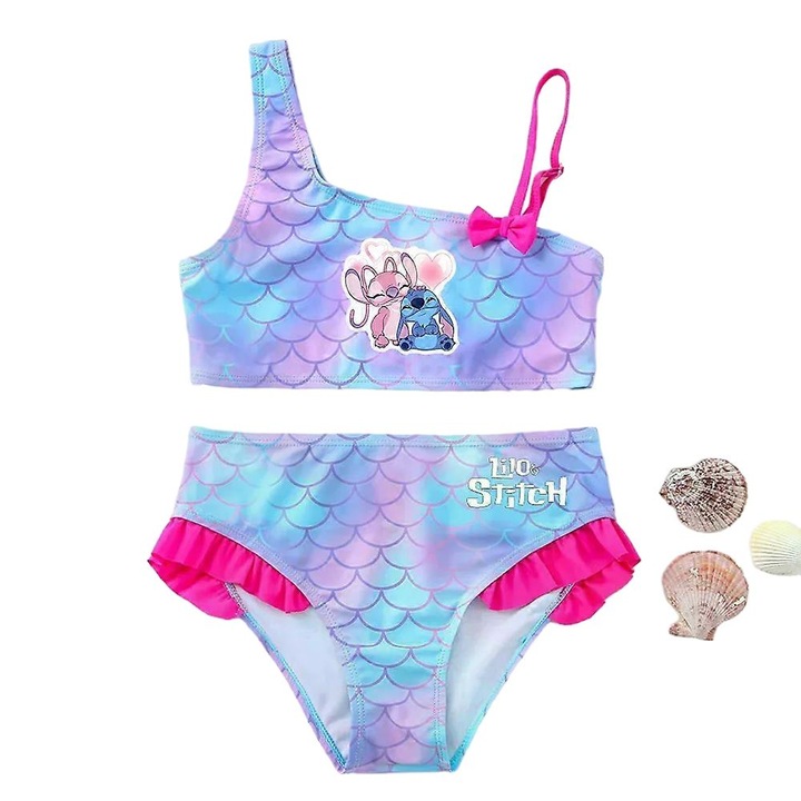 Комплект бикини за момичета, MINISO, плажен стил, многоцветен, полиестер, 98-104 см