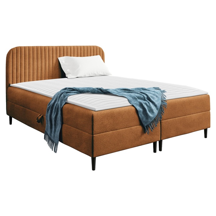 Pat boxspring Centina 1 140x200, MIRJAN 24, galben, 142x205x91 cm