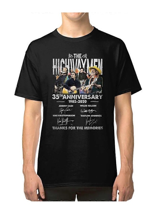 Ferfi polo, 1985-2020 The Highwaymen, fekete, pamut, Fekete, L