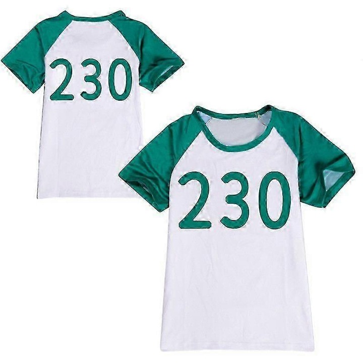 Set costum Squid Game, 3 piese, jacheta, camasa cu maneca scurta, pantaloni, multicolor, 150cm