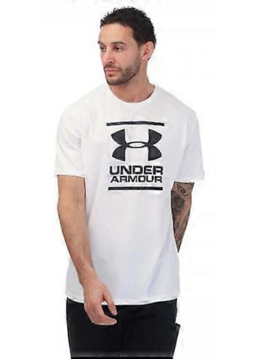 Férfi póló, fehér, pamut és poliészter anyagból, rövid ujjú, egyszerű fazon, bő szabású, XS INTL