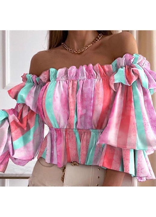 Bluza dama, poliester, multicolor, L INTL