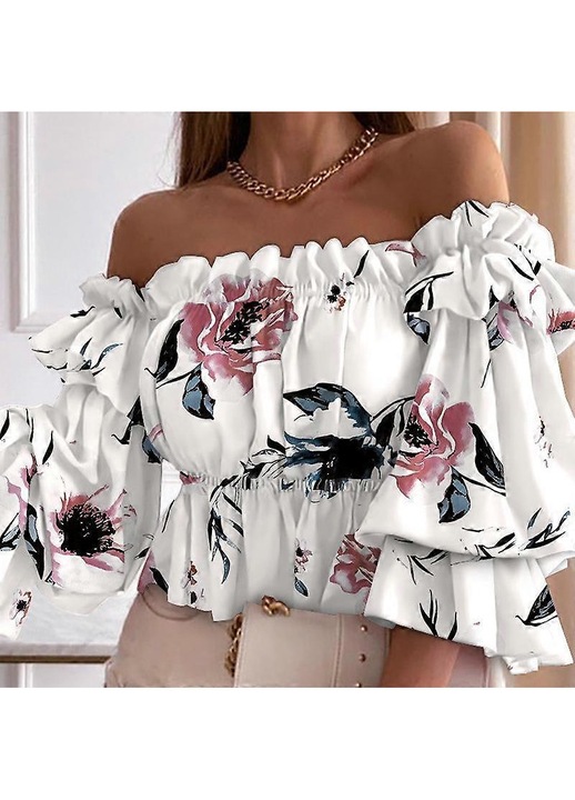 Bluza casual dama, poliester, multicolor, L INTL