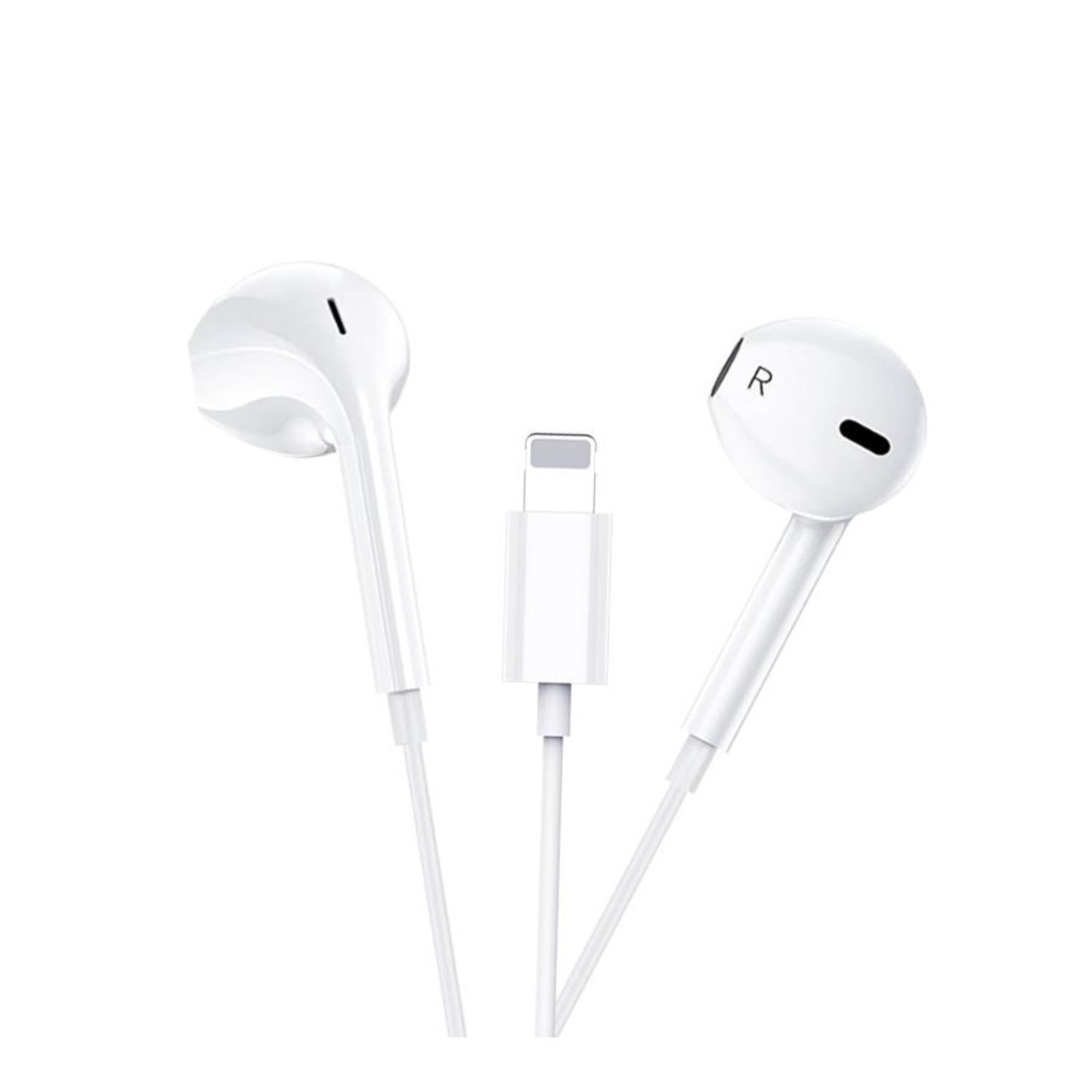 Casti cu Fir DigikalaX®, In-ear, Compatibil cu produse Apple, Microfon & Control Volum, conector Lightning, Alb