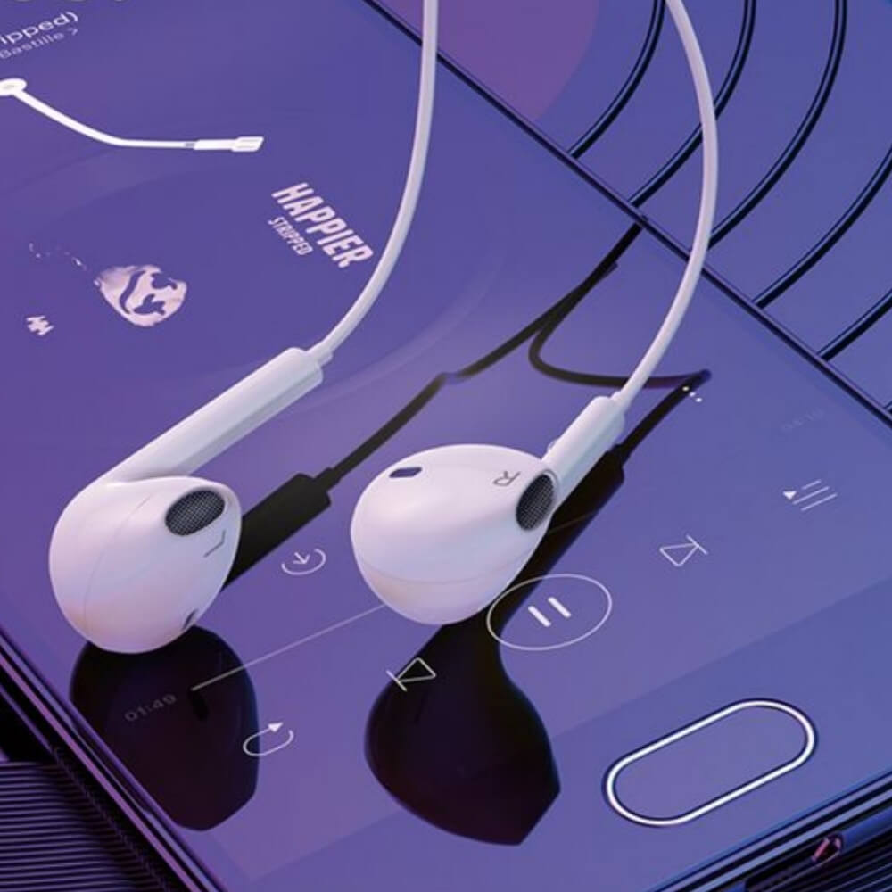 Casti cu Fir DigikalaX®, In-ear, Compatibil cu produse Apple, Microfon & Control Volum, conector Lightning, Alb
